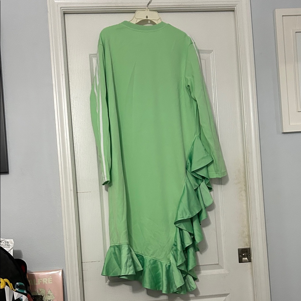 adidas Green Long Sleeve Ruffle Dress - Picture 3 of 3